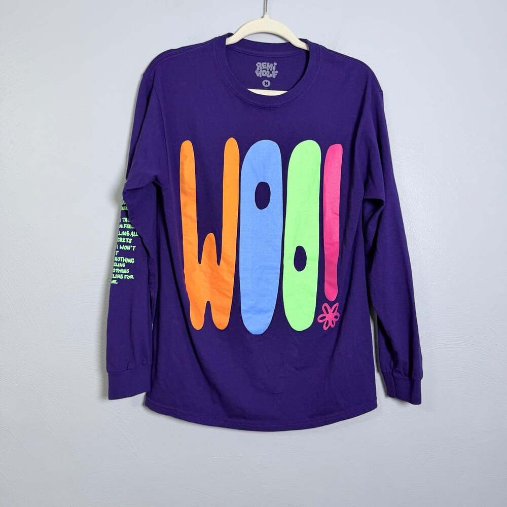 Remi Wolf Woo! Long Sleeve Shirt Size M Purple Graphic Tee